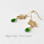 14kgf chrome diopside × leaf pierce