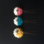 正絹つまみ細工のかんざし2色使い紫