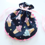 ☆ハンドメイド☆Ruban mou☆まんまる巾着☆ゆめかわいいアイスクリーム