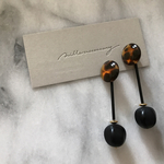 〈German vintage〉 レオパード×ブラックピアス 