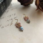 14kgf インカローズ×ラブラドライト【antique-lace】ピアス／イヤリング