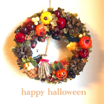  Halloween◇ハロウィンリース◇親子コウモリジャックオランタンＬ