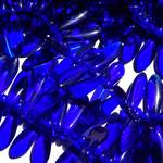 30個 チェコビーズ ダガー＜5x16mm/コバルトブルー・クリア＞ドロップ くさび