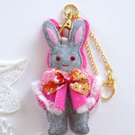 サンタうさぎのバッグチャーム＊リバティ