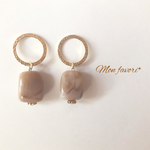 ミルクティーマーブルピアス