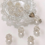 new*⋆4個★19mm★丸玉★パール×クリア★アクリル★ビーズ★
