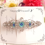 再販×4！数量限定再入荷✴大人可愛い華やかプリンセスflowerバレッタ❤️✨silver シルバー 送料無料 スワロフスキー キラキラ 女子力 大人女子 花 エレガント プレゼント ラッピング