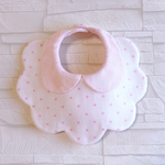 ピンクのドットが可愛い♡襟付きもくもくスタイ