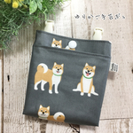ラミネート＊移動ポケット【デコレクションズ 柴犬グレー】