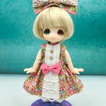 オビツ11サイズ 小花柄のピンクドレスセット