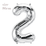 ナンバーバルーン86cm シルバー