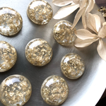 【4P】 クリアベース 金箔 カボション 貼り付けパーツ デコパーツ