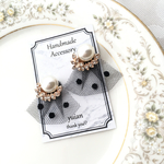 new♡パールとドットチュールのドレッシーピアスorイヤリング