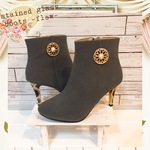 【M/L】8.3cmステンドグラスヒールブーツ