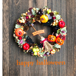 Halloween◇ハロウィンリース◇双子ジャックオランタン右Ｌ