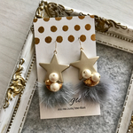 グレーミンクファー✱秋冬ピアス