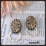 大ぶりピアス ヴィンテージピアス イヤリング 樹脂ピアス