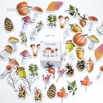きのこや植物　46ピース　ステッカーシール