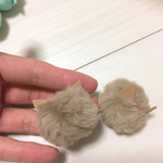 猫のミンクファー チャーム 茶色