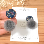 秋色❁お花とファーのイヤリング/ピアス