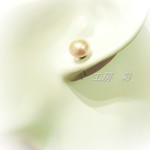 再販!! ＡＡＡランク・ボタン型ピンク淡水パールのピアス・イヤリング（８～９ミリ）