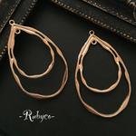 MT109　おおぶりドロップメタルチャーム　49*30mm　4個