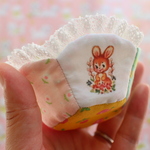 hana*レトロアニマルパッチワークのminimini小物入れ★バニーちゃん