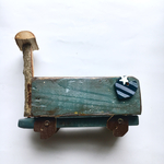 ミニ花ぐるま ウッド トロッコ 多肉植物寄せ植え植木鉢 アメリカン調 