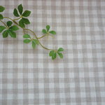 【幅115×50】綿麻生地 チェック ベージュ