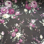 ★SALE★【幅110cm×２ｍ】綿100 ブラウン地 ＲＯＳＥバラ
