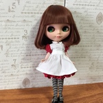 【再入荷3回目】ブライス　リカちゃん　エプロンワンピースセット　赤