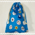 少し縦長巾着袋 マチ付き☆ベースボール【再販】