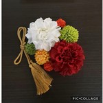 成人式の髪飾り・アーティフィシャルフラワー使用