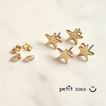 6個 スター ピアス金具 ゴールド