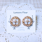 レトロボタンピアス/イヤリング
