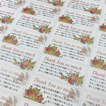ありがとうシール 花柄オレンジ 2種