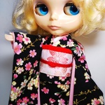 ブライス 着物 リカちゃん 着物 振袖桜づくし