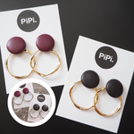 シルバー登場☆2wayのレザーカボションとリングのピアス