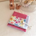 数量限定*大人乙女のちょっと上品なパッチハンカチ*Libertyflower*pinkblue