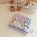 数量限定*大人乙女のちょっと上品なパッチハンカチ*Libertyflower*pinkblue*バンビ