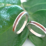 屋久杉ブライダルリング「添」Sou「細身」・・・（プラチナタイプ）