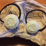 お値下げ♡くるみボタンヘアゴム♡かすみ草刺繍
