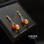 残数小　秋色　木の実のしゃぼん玉　ピアス（イヤリング）　和