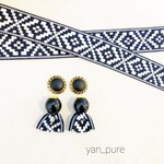 [再販]大人のトライバル柄。刺繍リボン ピアス /イヤリング