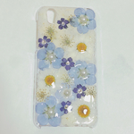 AQUOS♡ブルー×ホワイト♡ネモフィラ押し花スマホケース