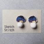 knit×naby blue刺繍ピアス