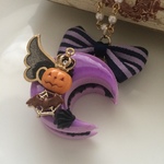 ハロウィンお月様ケーキ♡紫♡バッグチャームorネックレス