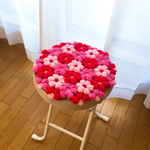 たぬここ様専用　☆送料込☆お花畑な円座クッション Red②(M)