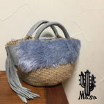 麻バッグ★フェイクファー✖︎フリンジ