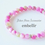 ＊6mm ピンク&グリーンキャンディジェイド/天然石/パワーストーンブレスレット